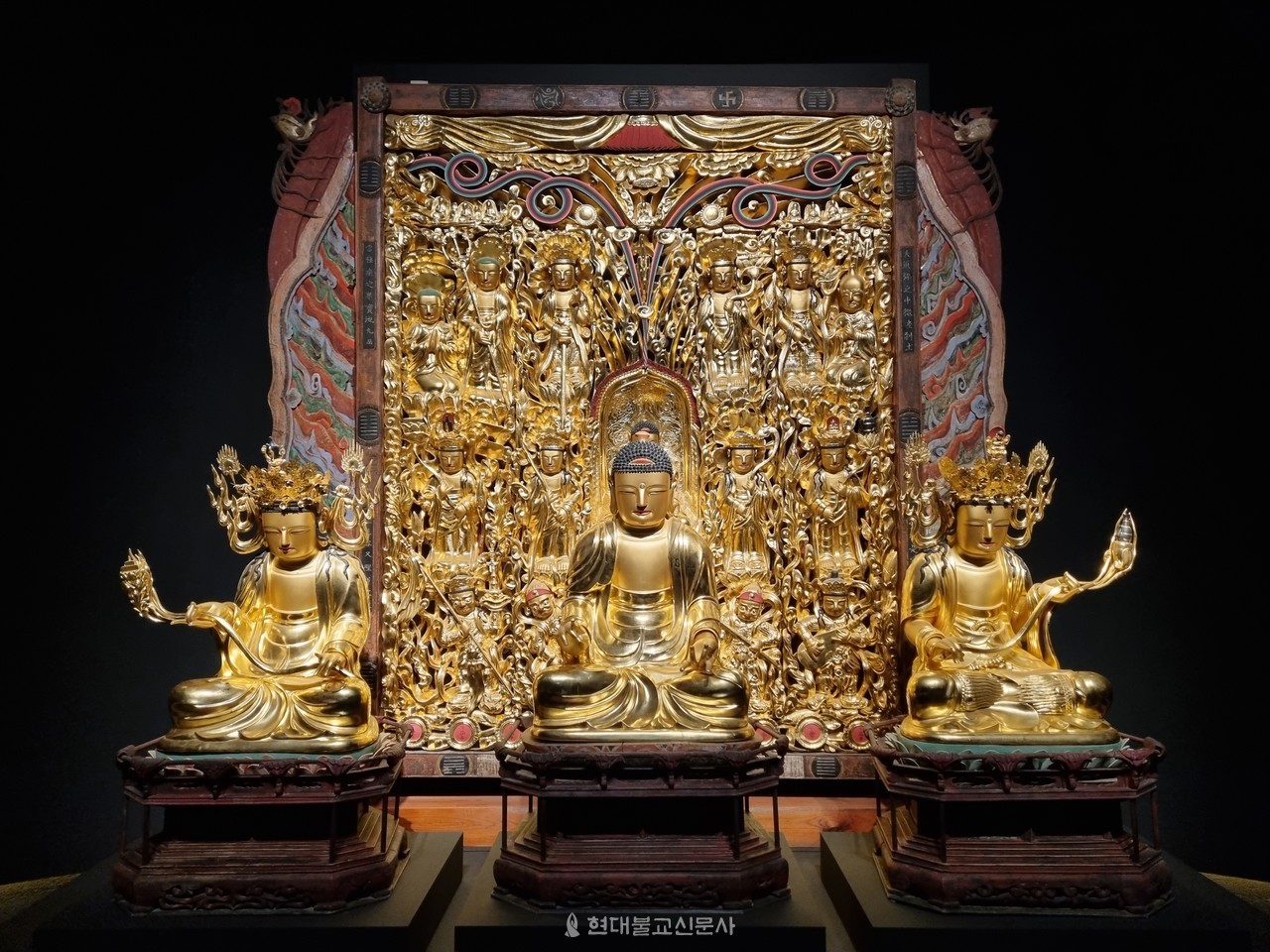 올해 3월 6일까지 열린 조선 승려 장인전에서 소개된 용문사 목조아미타여래설법상.