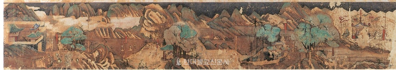 그림②. 동국대 경주박물관이 보관 중인 기림사 ‘삼세불도’ 하단 부분. 조선시대인 1788년에 조성됐다.