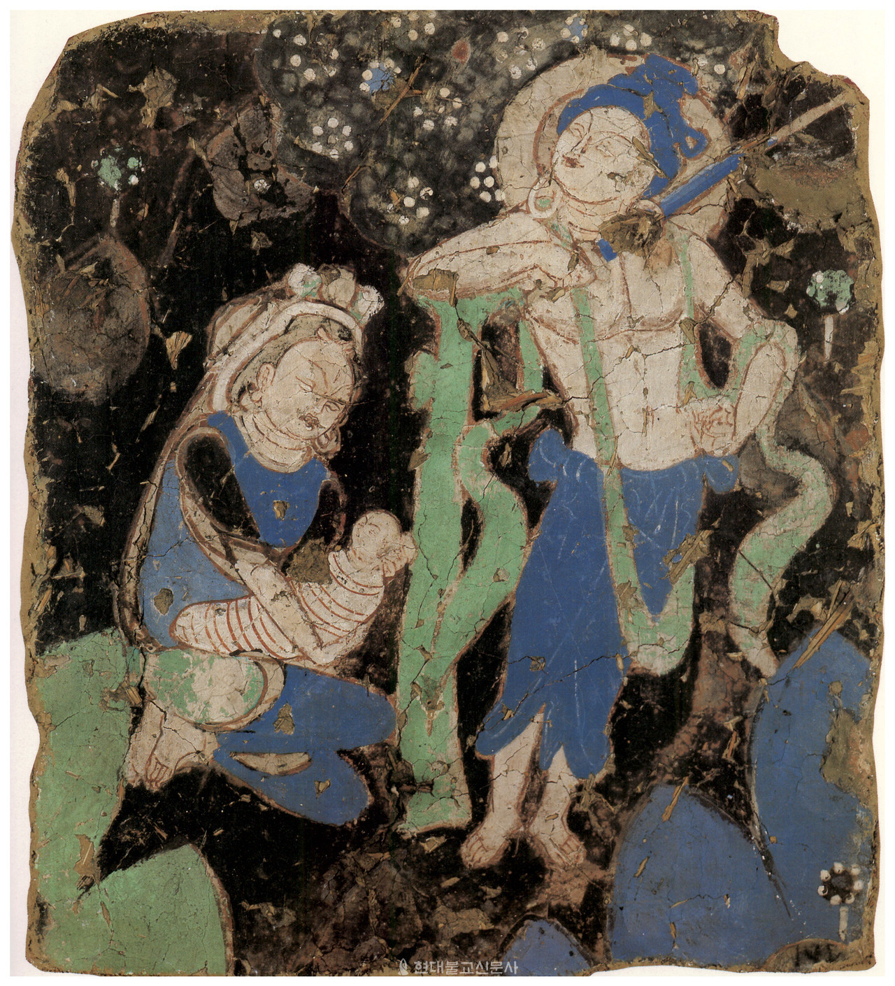 그림② 쿠차현 키질 석굴 38굴에서 출토된 벽화로 현재 독일 베를린 아시안아트 뮤지엄에 소장됐다. 6세기에 조성됐으며, 〈현우경〉의 ‘단니기 본생도’를 도상화했다.