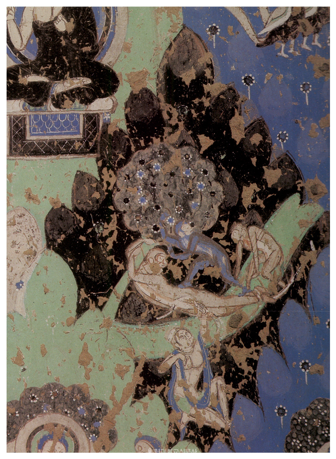 그림② 쿠차현 키질석굴 제38굴에서 조성된 '미후왕 본생도' 벽화. 6세기에 조성됐다.