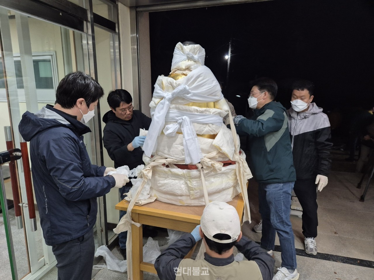 안동 봉정사에서 성보 유산들이 소산을 위해 대기 중이다. 사진제공=국가유산청