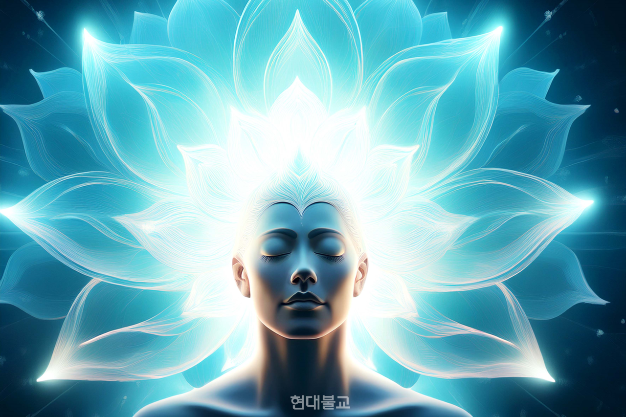 의식이 작은 ‘나’로부터 분리되고,  크나큰 바탕 자리(허공)로의 전환이 일어난다. ⓒ강소연