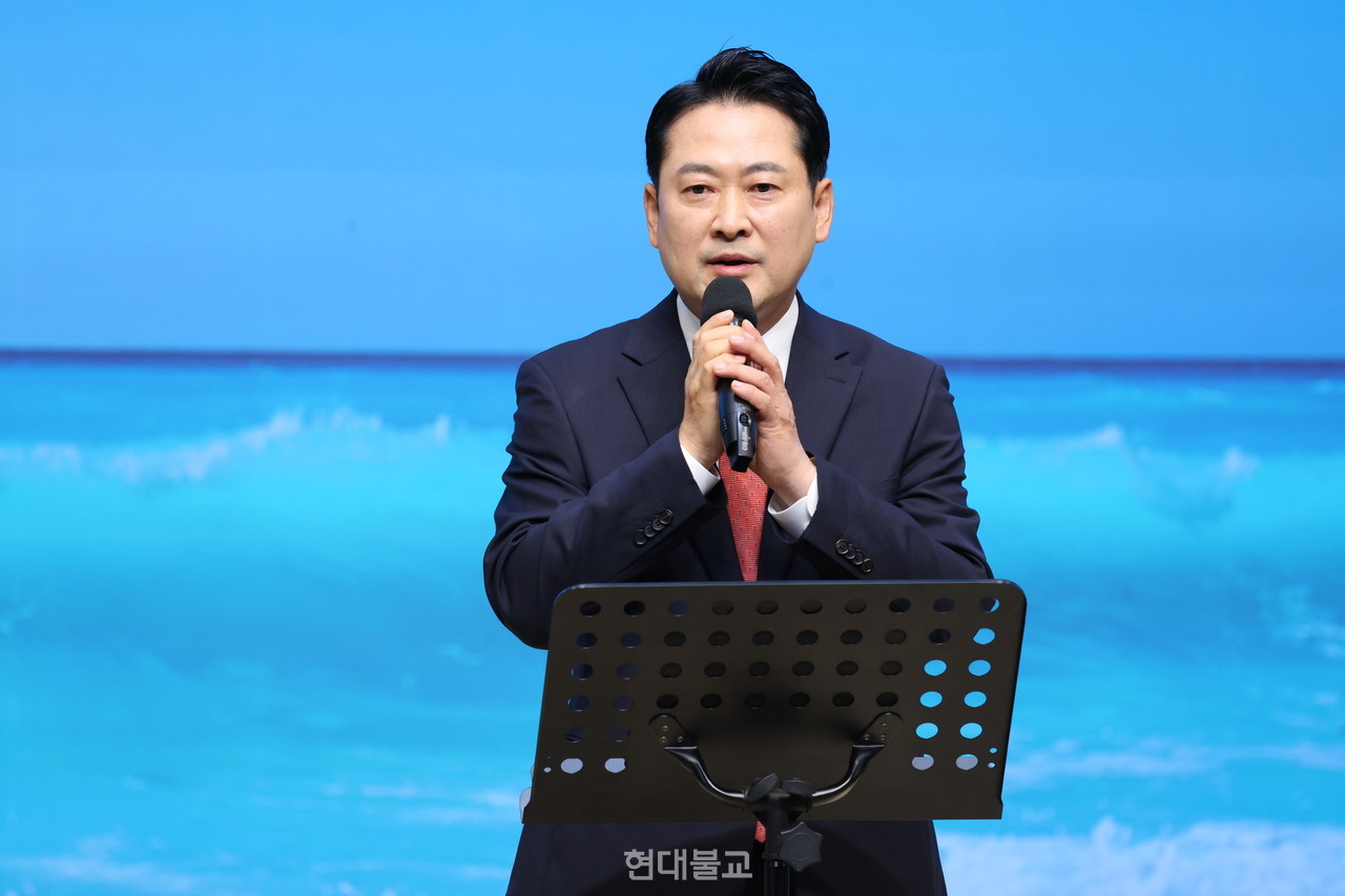 지난 9월 14일 부산 세계로교회를 찾아 예배에 참석한 장동혁 국민의힘 대표. 사진 출처=국민의힘 홈페이지.