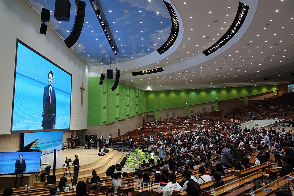 9월14일 부산 세계로교회 예배에 참석해 발언하는 장동혁 국민의힘 대표. 사진 출처=국민의힘 홈페이지.