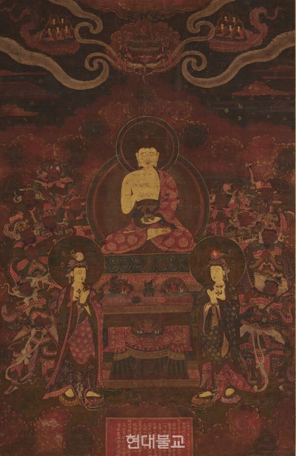 약사여래삼존십이신장도(藥師如來三尊十二神將圖), 조선 1477년, 족자, 비단에 채색·금니, 화면 85.8×55.9㎝, 리움미술관. 사진=리움미술관 