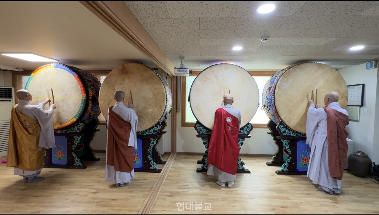 '법고' 공연을 위해 연습하는 모습. 사진제공=김혜진 대표.